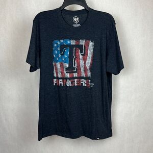 ‘47 Texas Rangers T-shirt Sz Large Gray USA Flag American